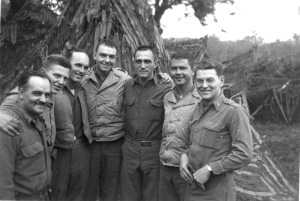 The 111th officers: Goessel, Kent, Witt, Brooks, Goode, Lewenthal, Errington, in Normandy summer 1944