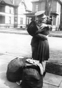 Carlson and wife, Lolly, reuniting, late 1945